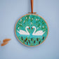 Serene Swans Pre-printed Fabric Embroidery Pattern
