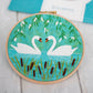 Serene Swans Pre-printed Fabric Embroidery Pattern
