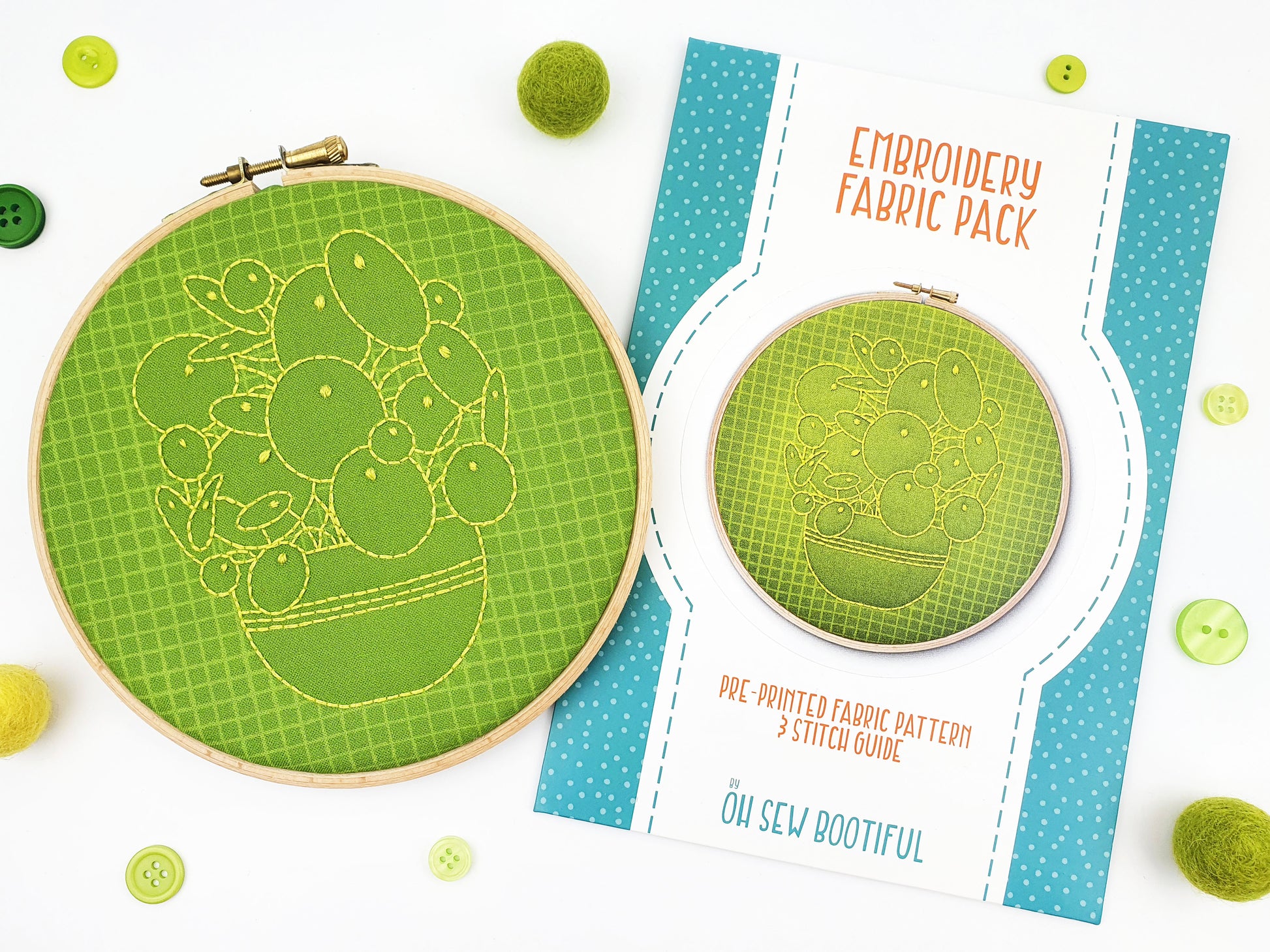 Chinese Money Plant Houseplant Embroidery Fabric Pack - 40% OFF - Fabric Packs - ohsewbootiful