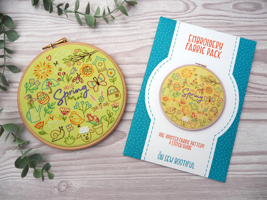 Hello Spring Embroidery Fabric Pack, Seasonal Embroidery - Fabric Packs - ohsewbootiful