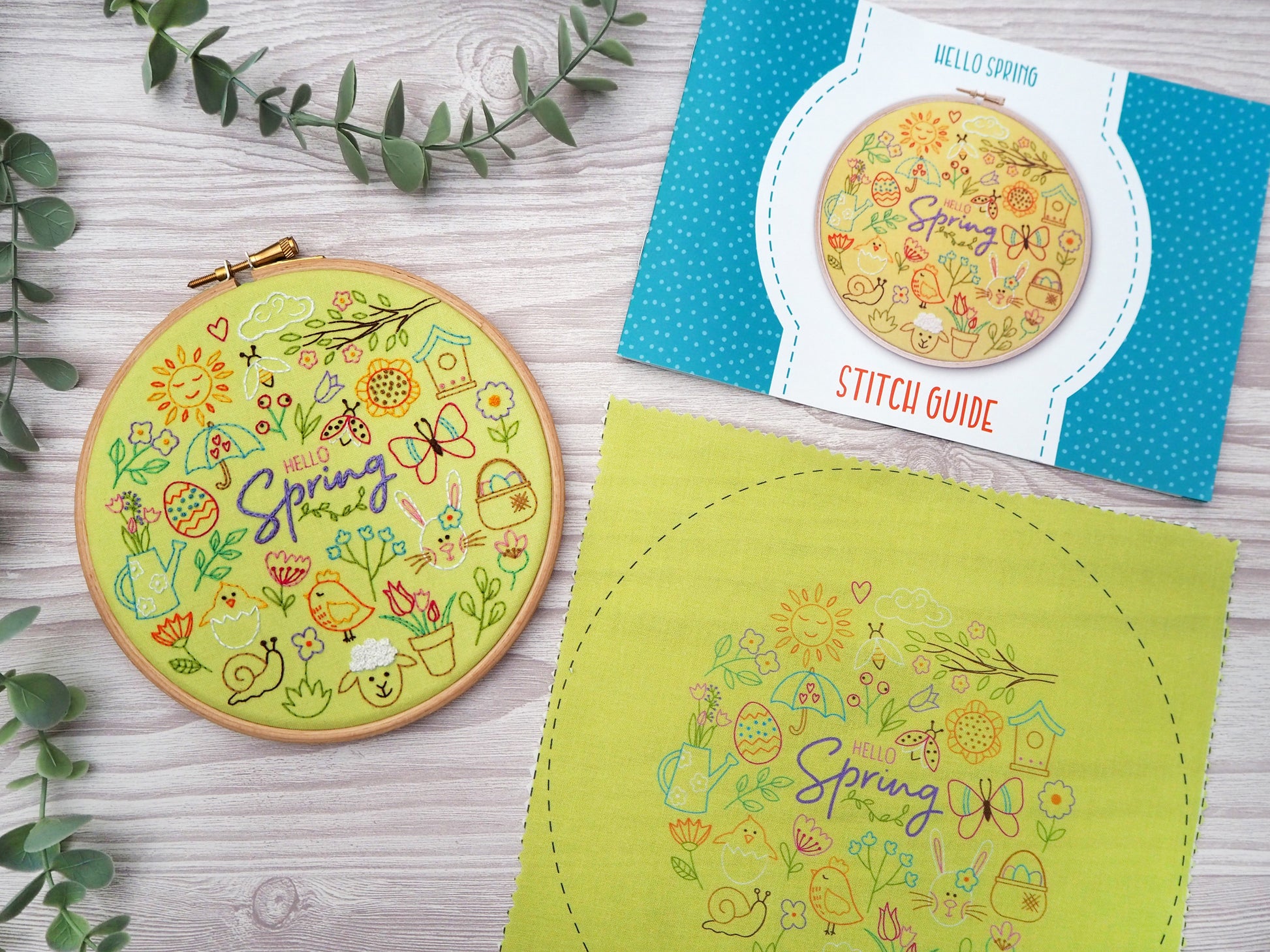 Hello Spring Embroidery Fabric Pack, Seasonal Embroidery - Fabric Packs - ohsewbootiful