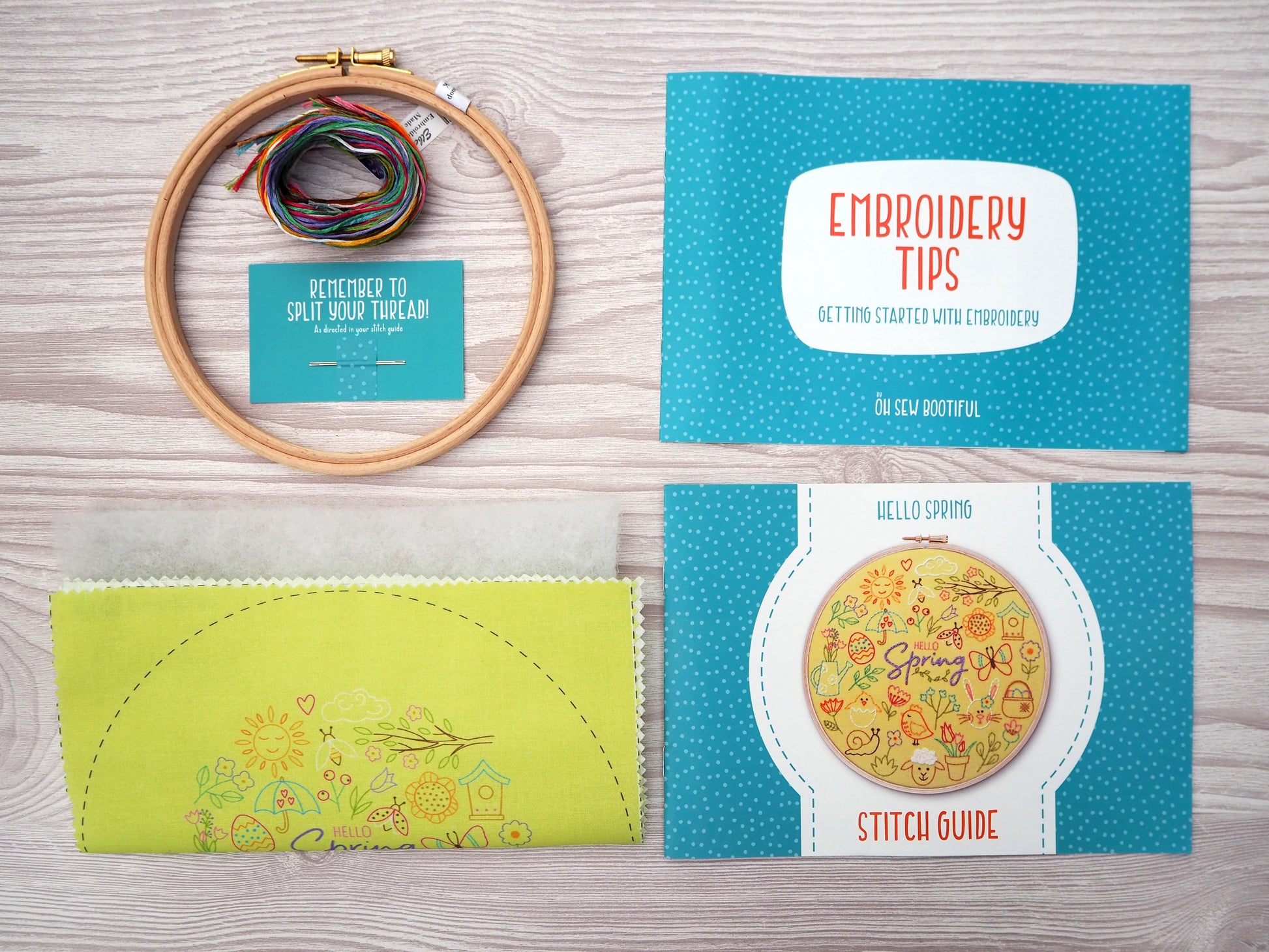Hello Spring Embroidery Kit, Seasonal Embroidery - Embroidery Kits - ohsewbootiful