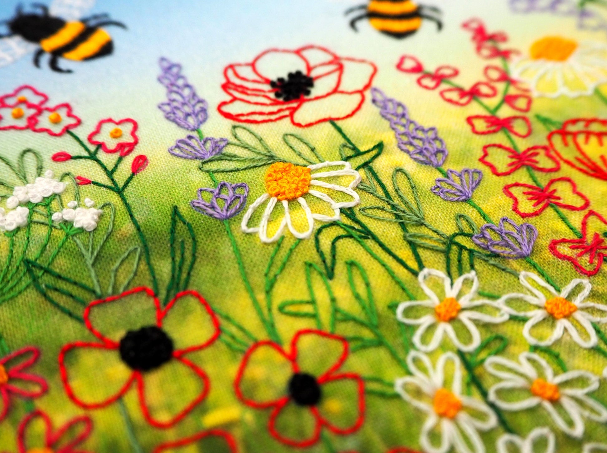 Wildflower and Bees Meadow Embroidery Fabric Pack - Fabric Packs - ohsewbootiful