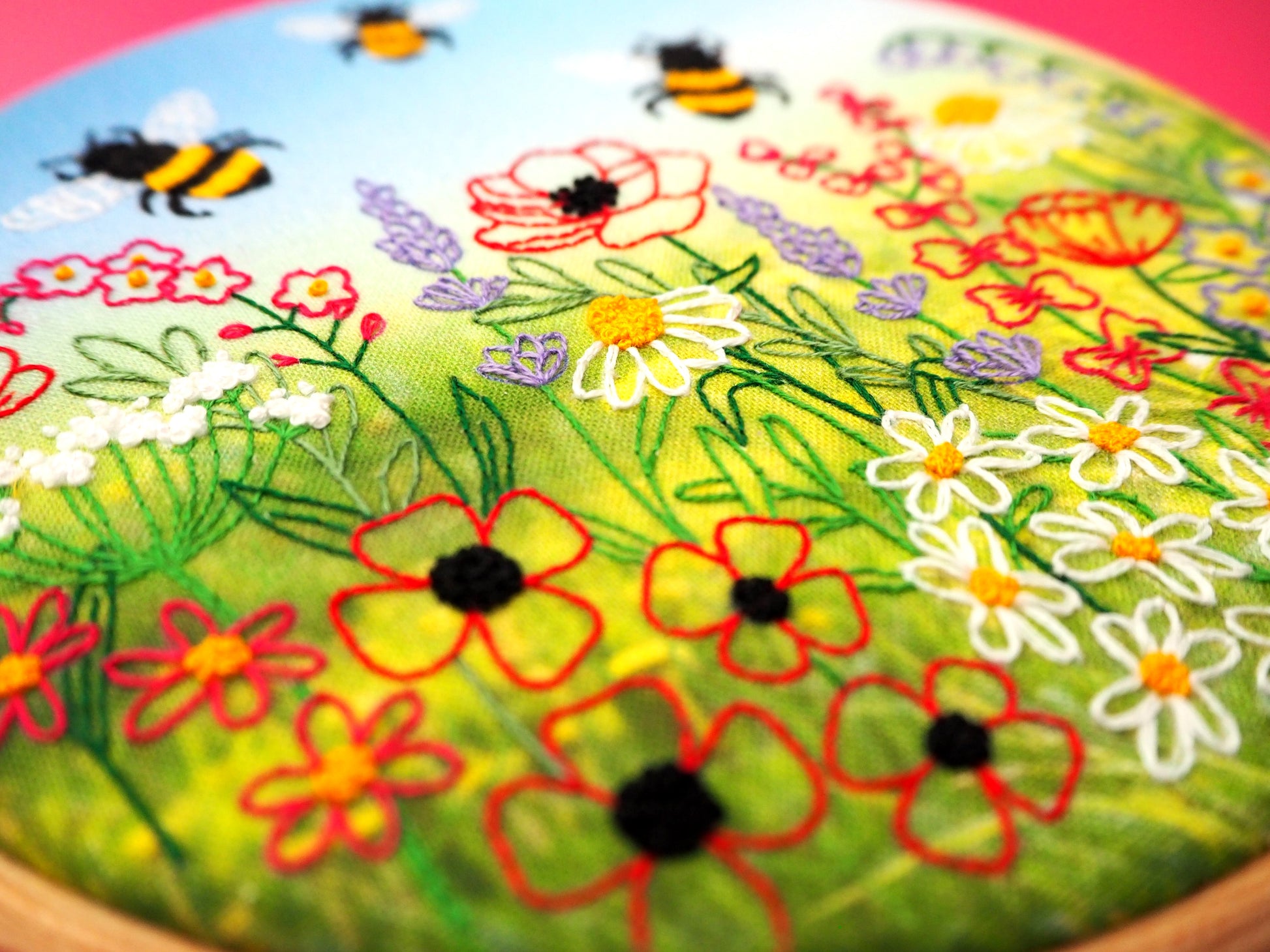 Wildflower and Bees Meadow Embroidery Fabric Pack - Fabric Packs - ohsewbootiful