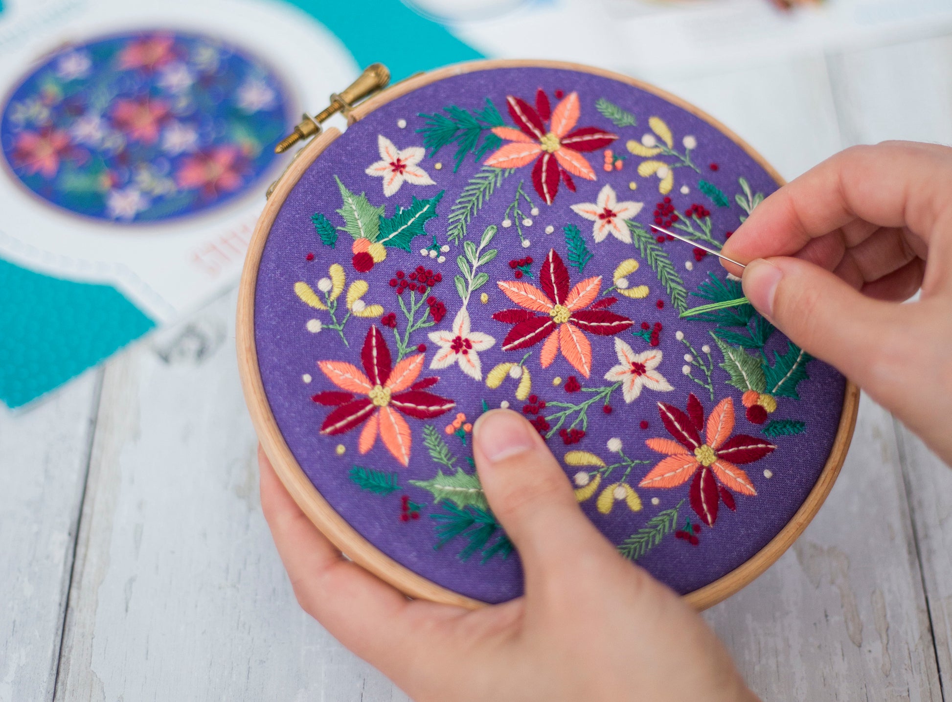 Winter Flowers Christmas Embroidery PDF Pattern -  - ohsewbootiful