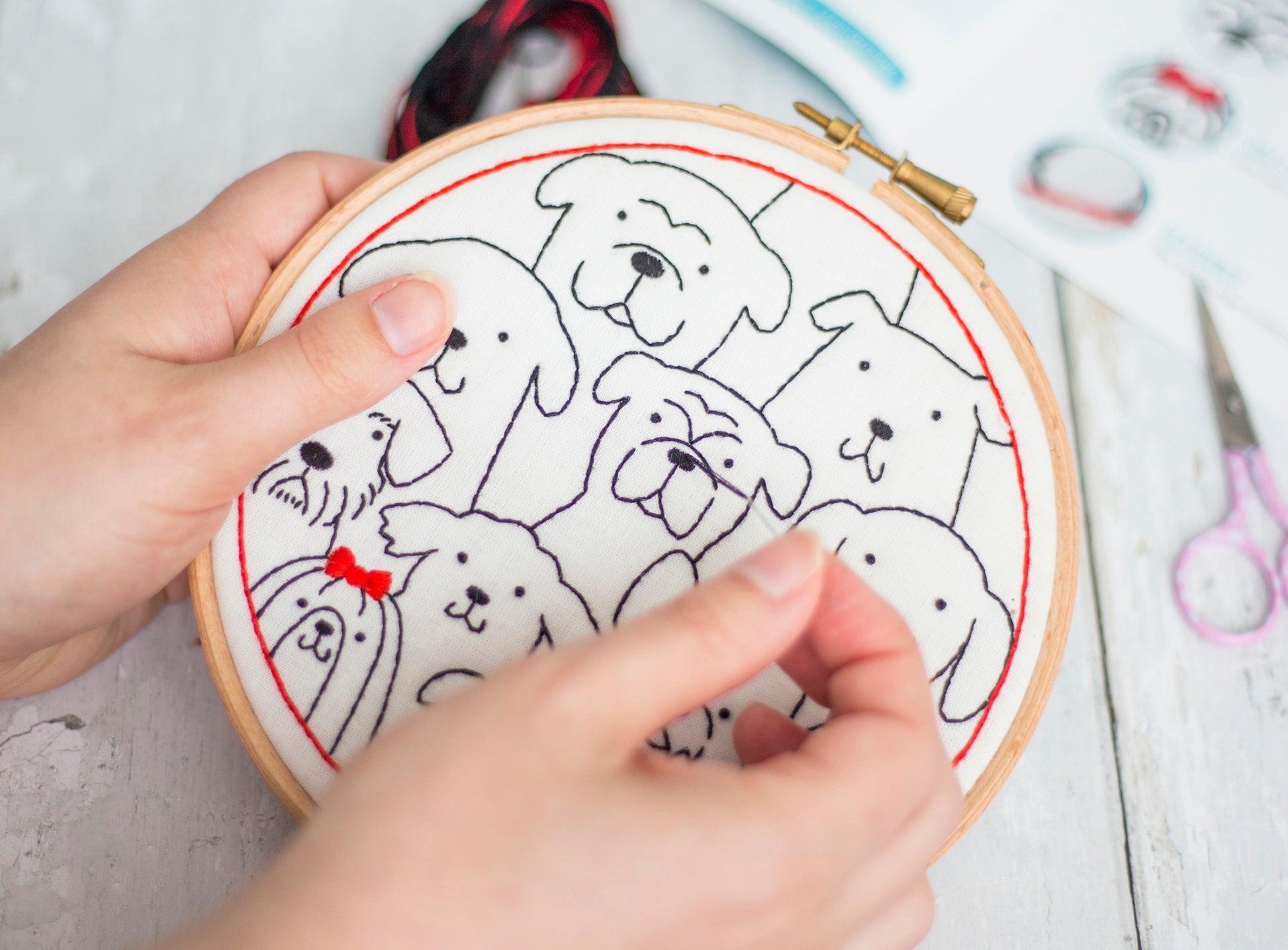 Dogs Embroidery Fabric Pack - Fabric Packs - ohsewbootiful