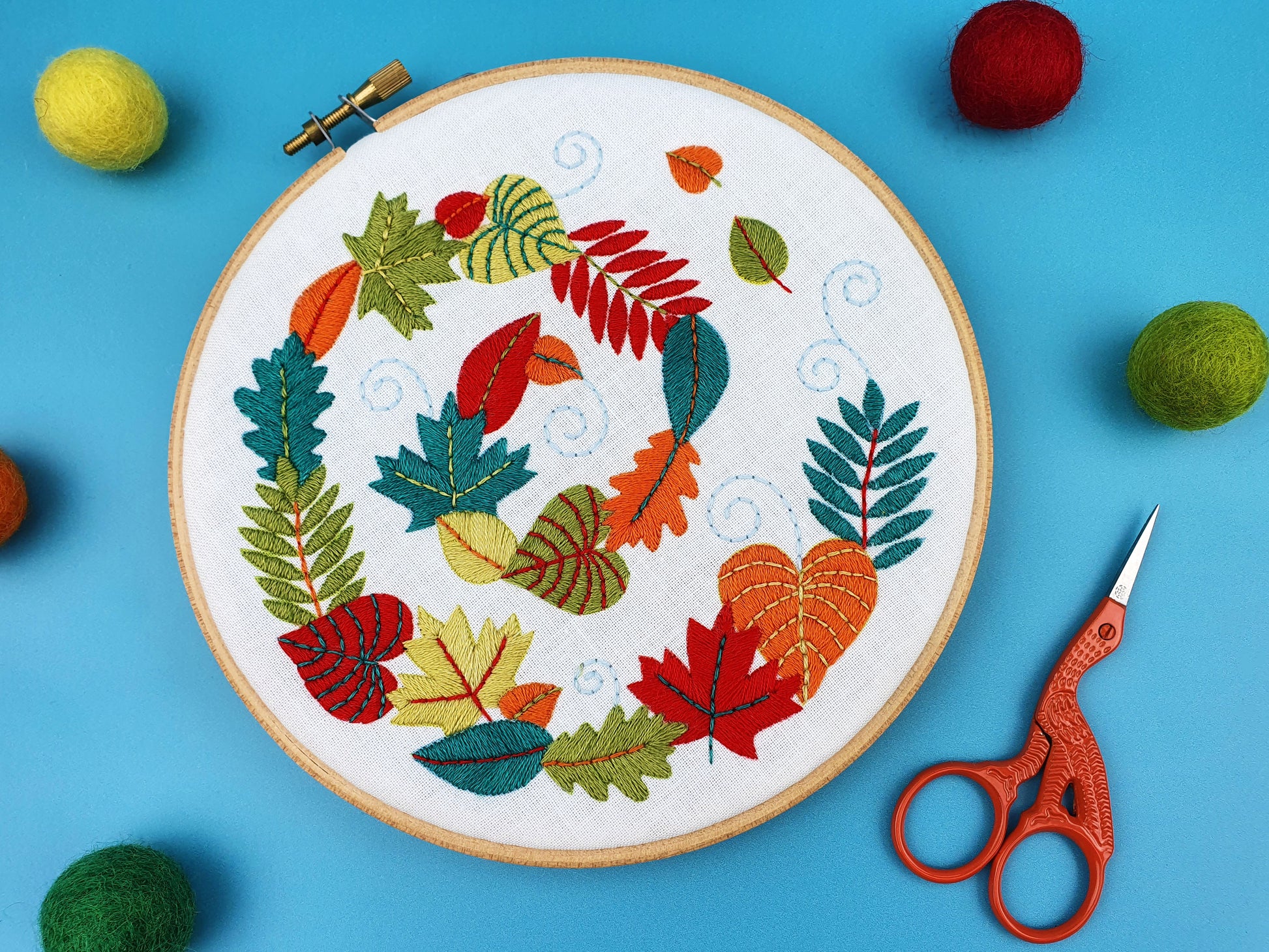 Autumn Leaves Embroidery Kit - Embroidery Kits - ohsewbootiful