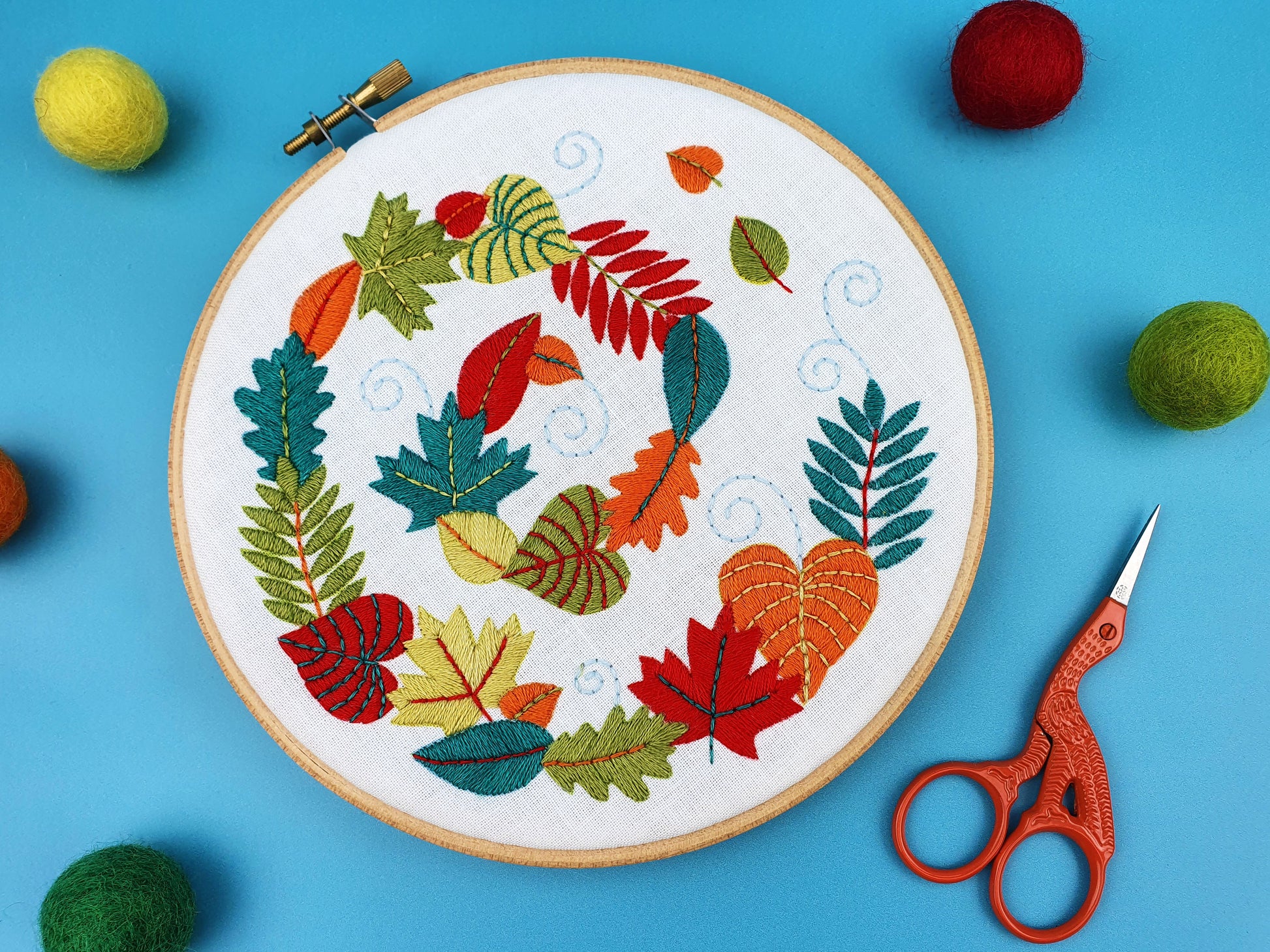 Autumn Leaves Embroidery PDF Pattern -  - ohsewbootiful