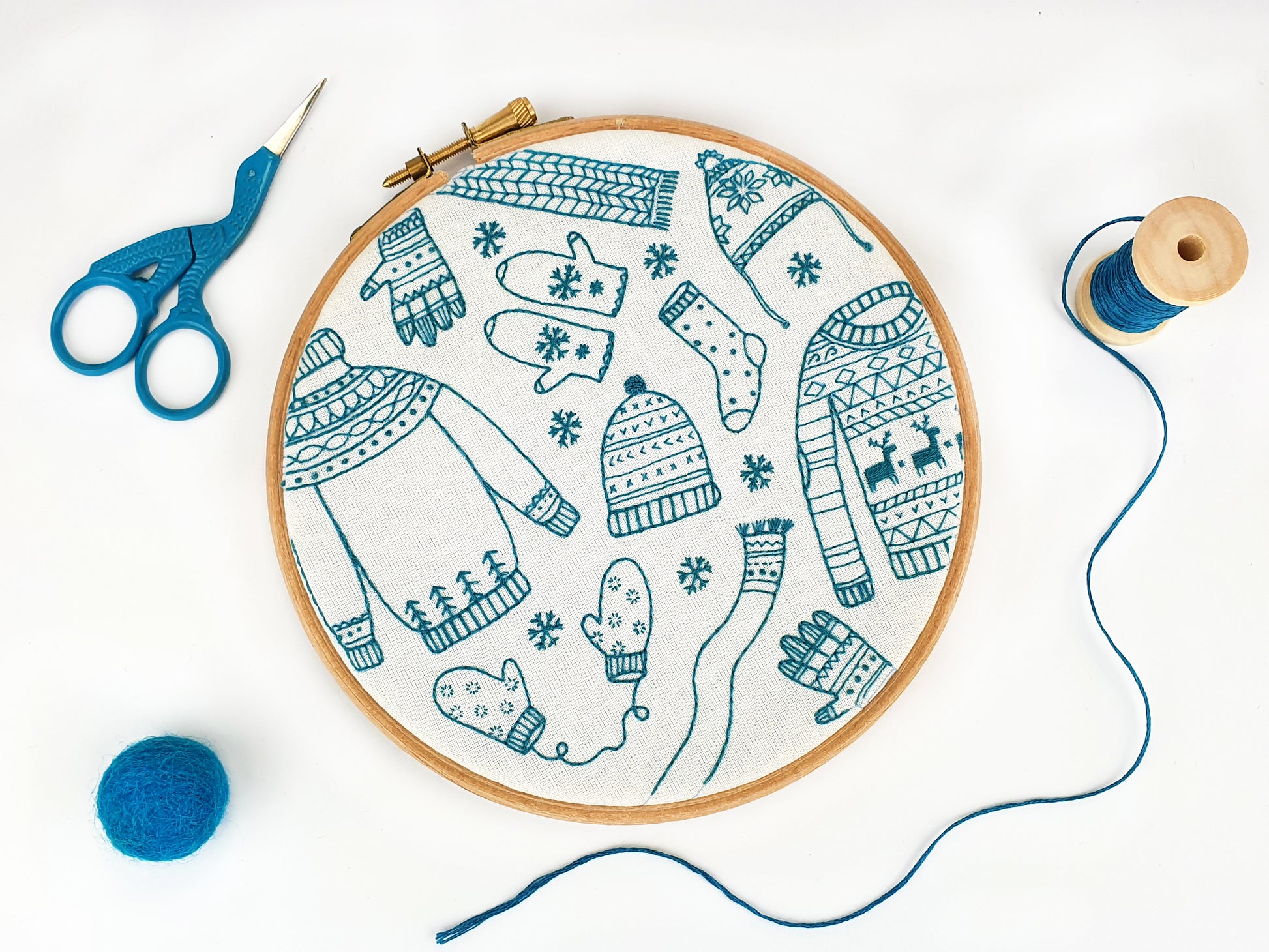 Winter Woollies, Christmas Embroidery Kit - Embroidery Kits - ohsewbootiful