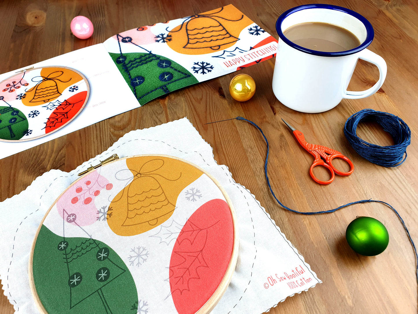 Abstract Christmas Embroidery Kit - Embroidery Kits - ohsewbootiful