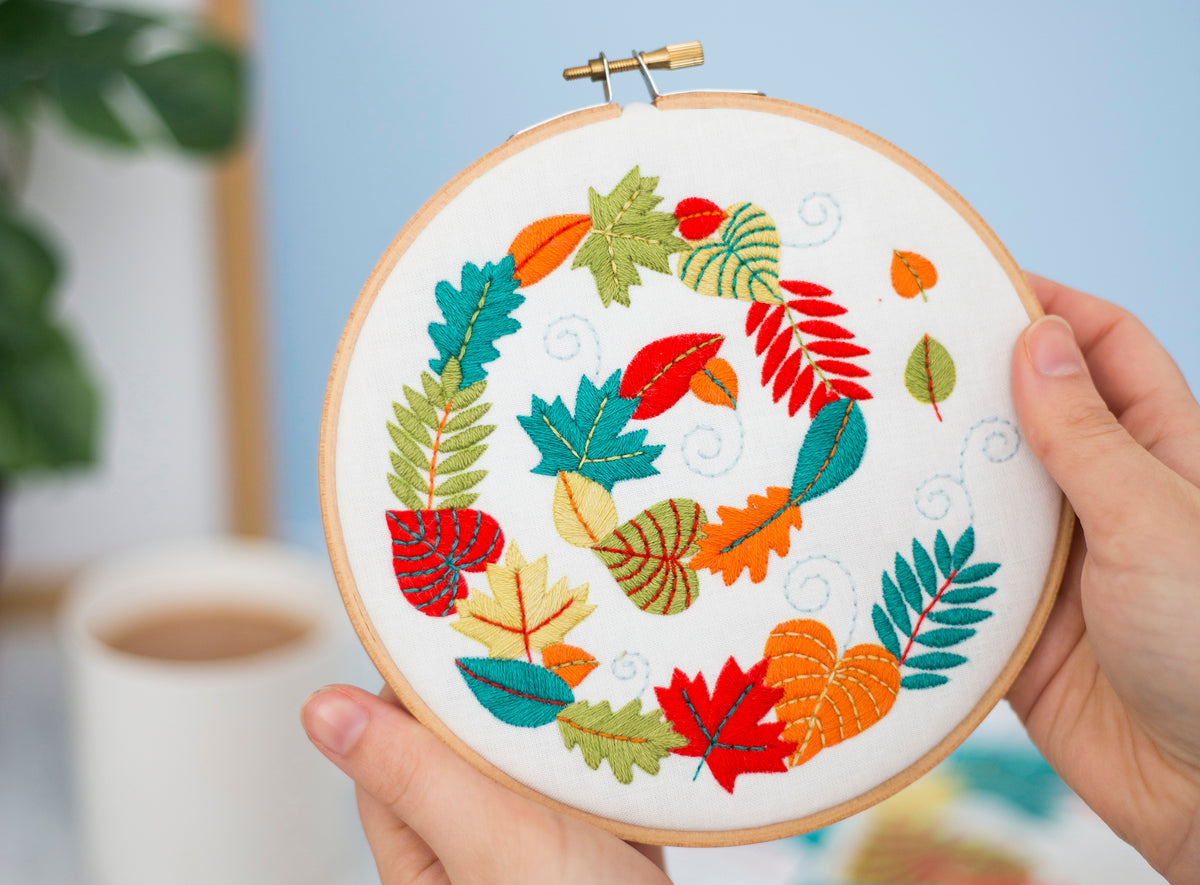 Autumn Leaves Embroidery PDF Pattern – ohsewbootiful