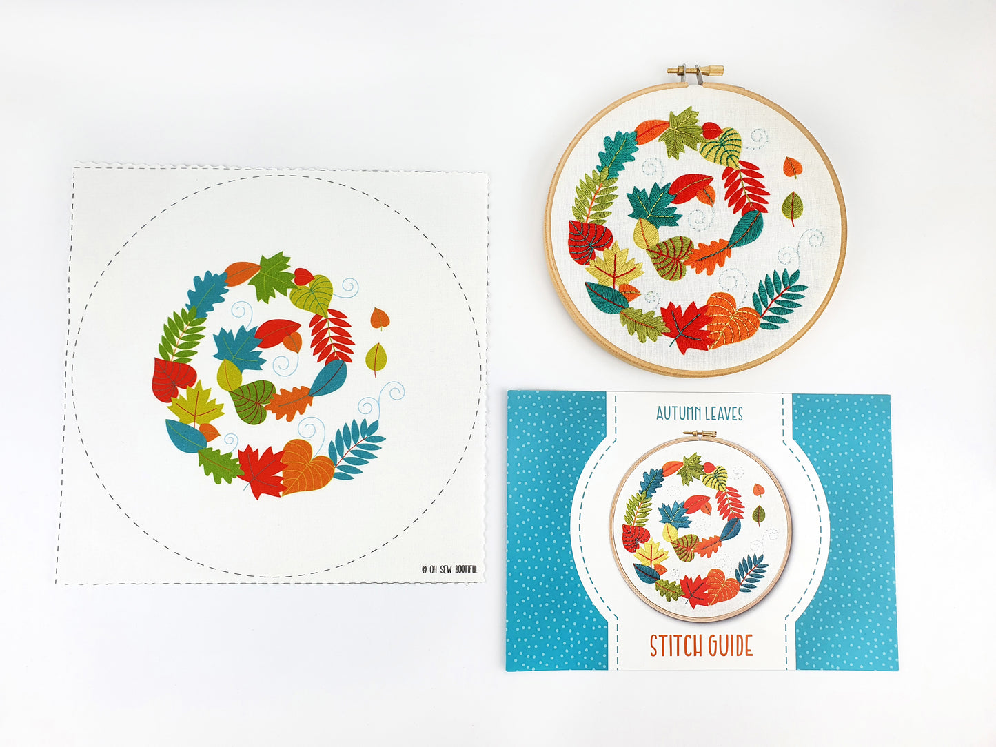 Autumn Leaves Embroidery Fabric Pattern Pack - Fabric Packs - ohsewbootiful