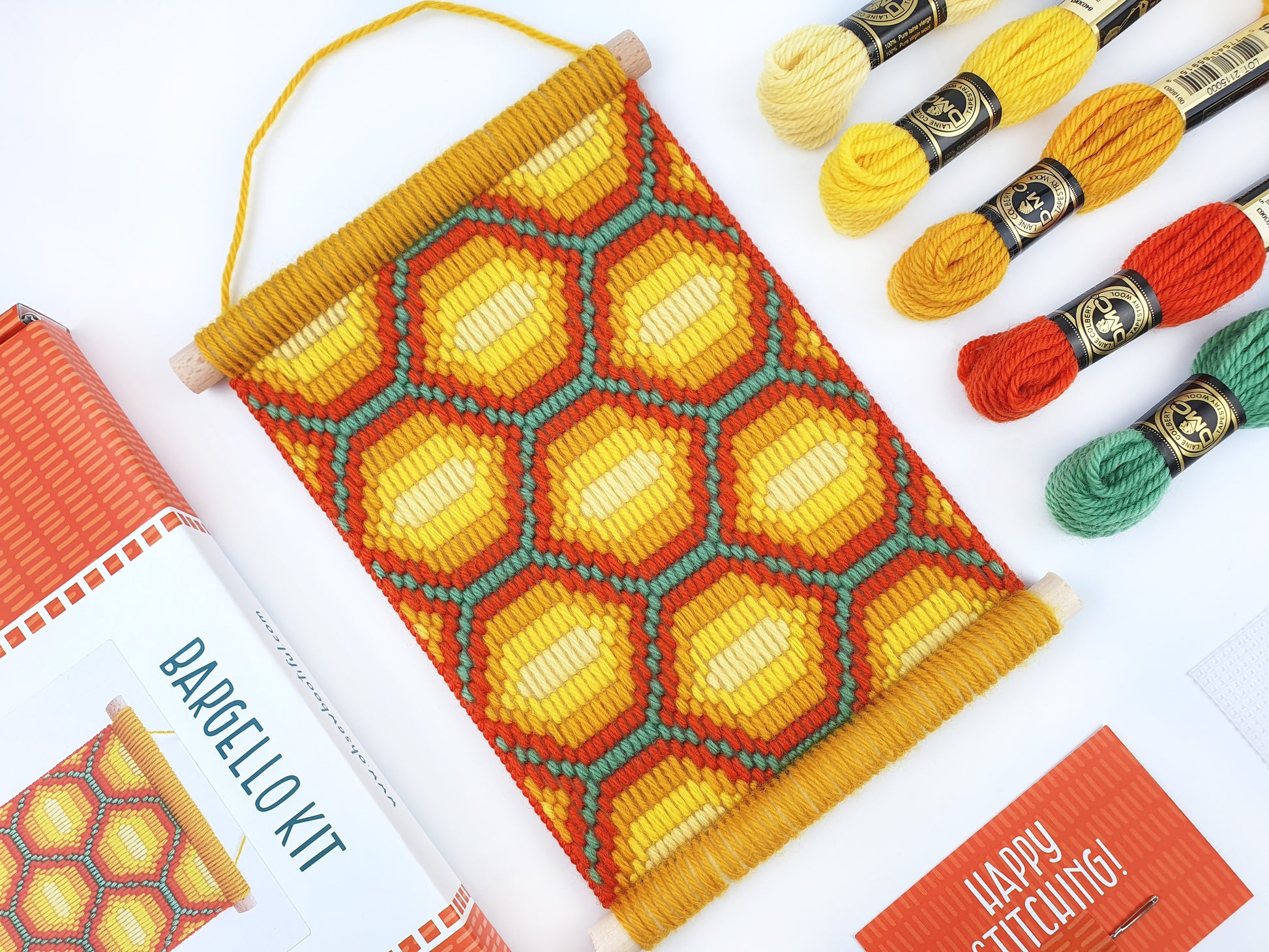 Bargello Tapestry Kit - Honeycomb Wall Hanging Kit - Bargello Kit - ohsewbootiful
