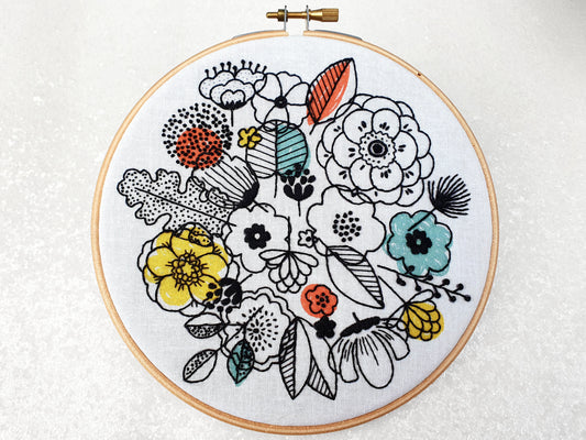 Floral Shadows Embroidery Kit - Embroidery Kits - ohsewbootiful
