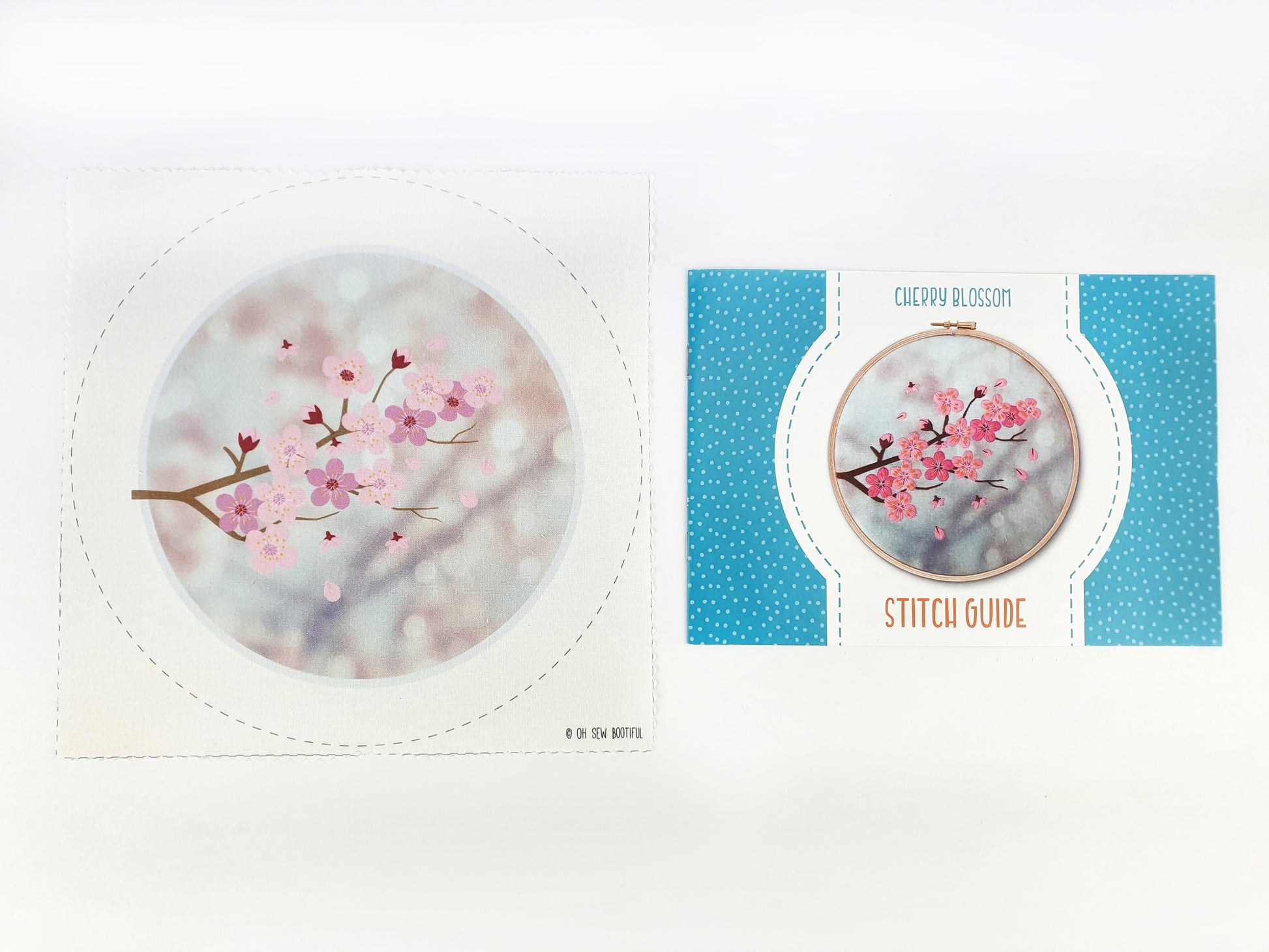 Cherry Blossom Embroidery Fabric Pattern Pack - Fabric Packs - ohsewbootiful