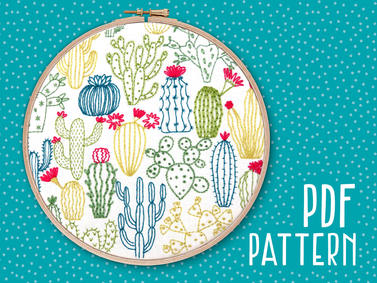 Cactus Embroidery PDF Pattern Download -  - ohsewbootiful