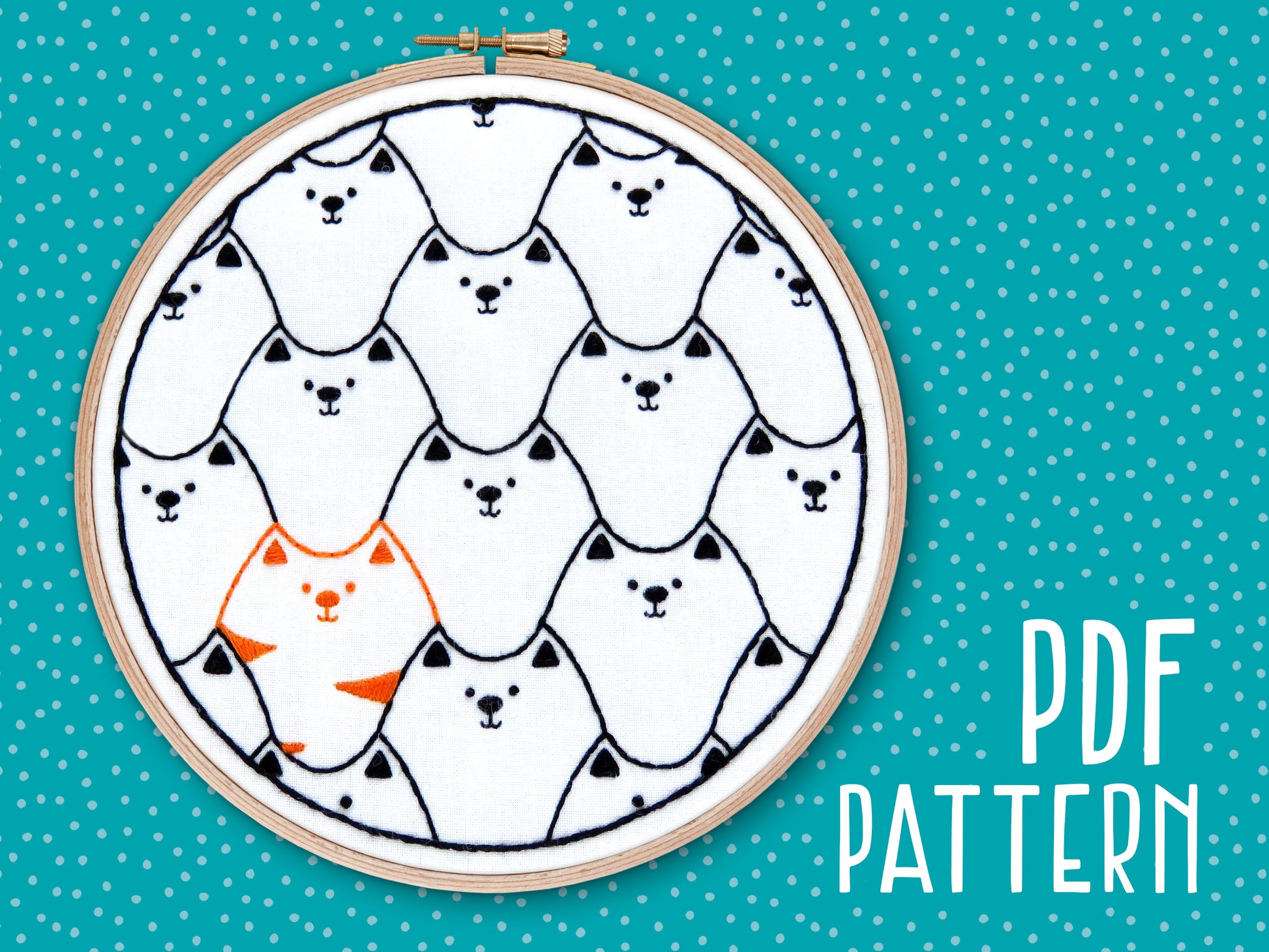 Cats Embroidery PDF Pattern -  - ohsewbootiful