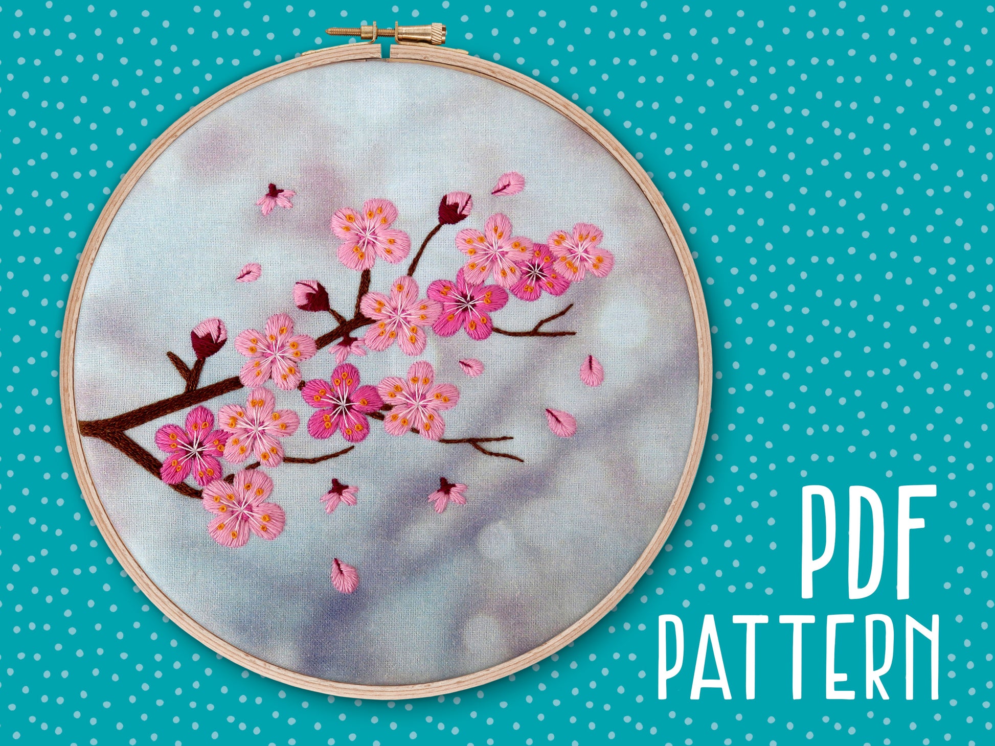 Cherry Blossom Embroidery PDF Pattern Download -  - ohsewbootiful