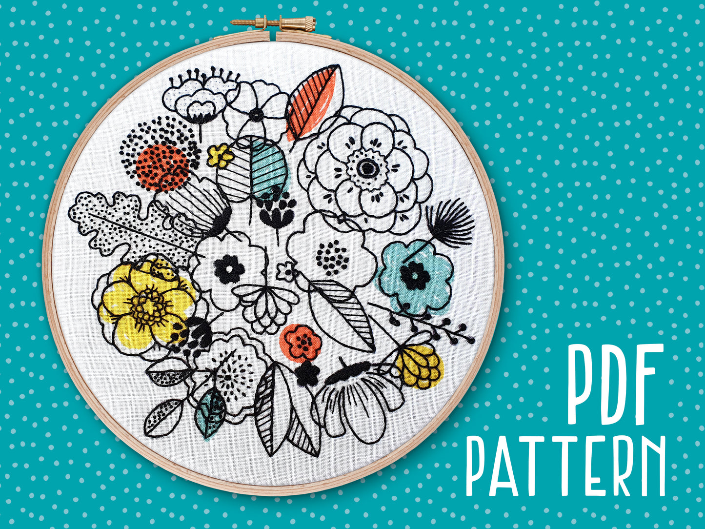 Floral Shadows Embroidery PDF Pattern -  - ohsewbootiful