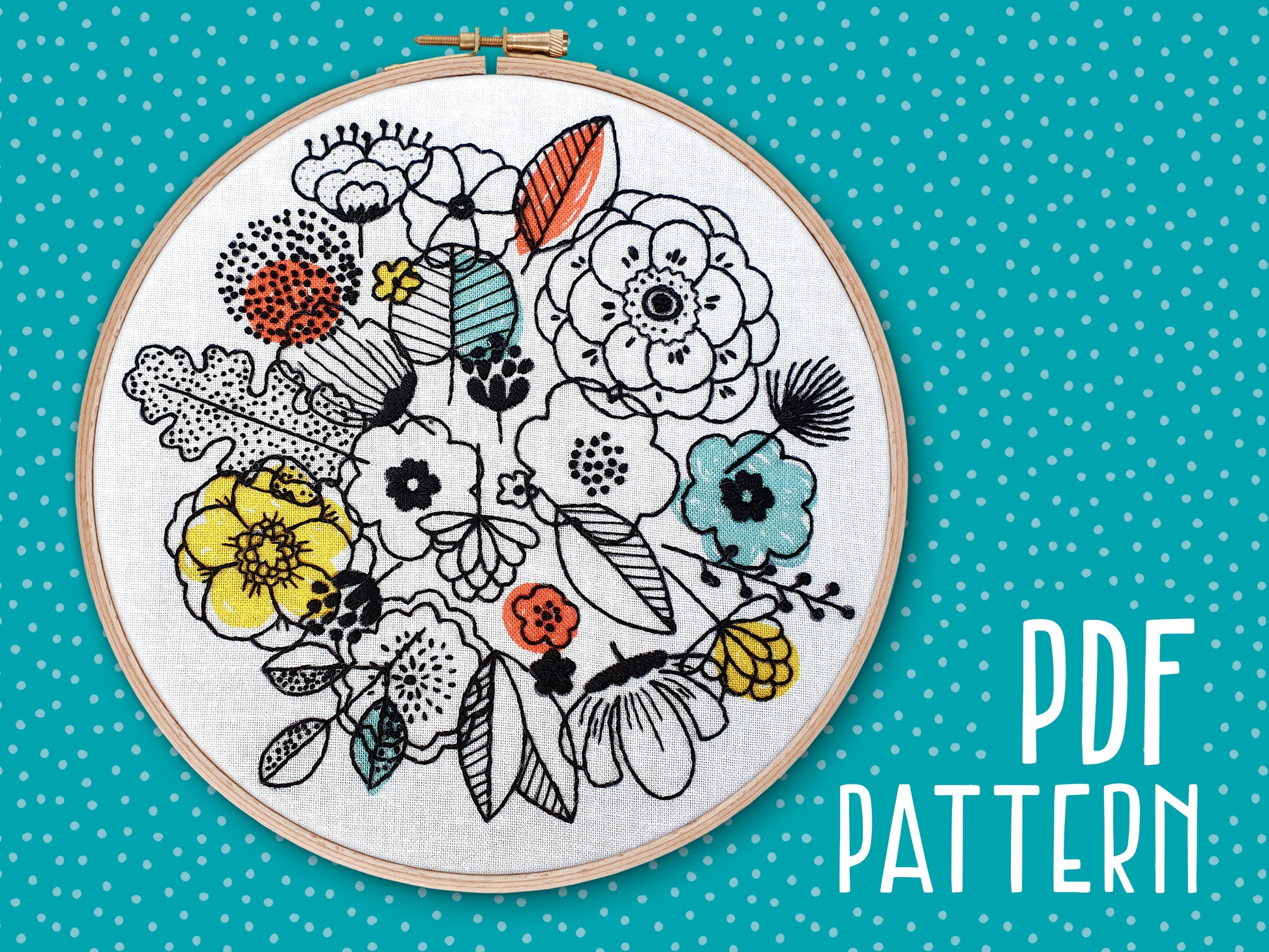 Floral Shadows Embroidery PDF Pattern -  - ohsewbootiful