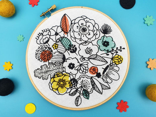 Floral Shadows Embroidery Fabric Pattern Pack - Fabric Packs - ohsewbootiful