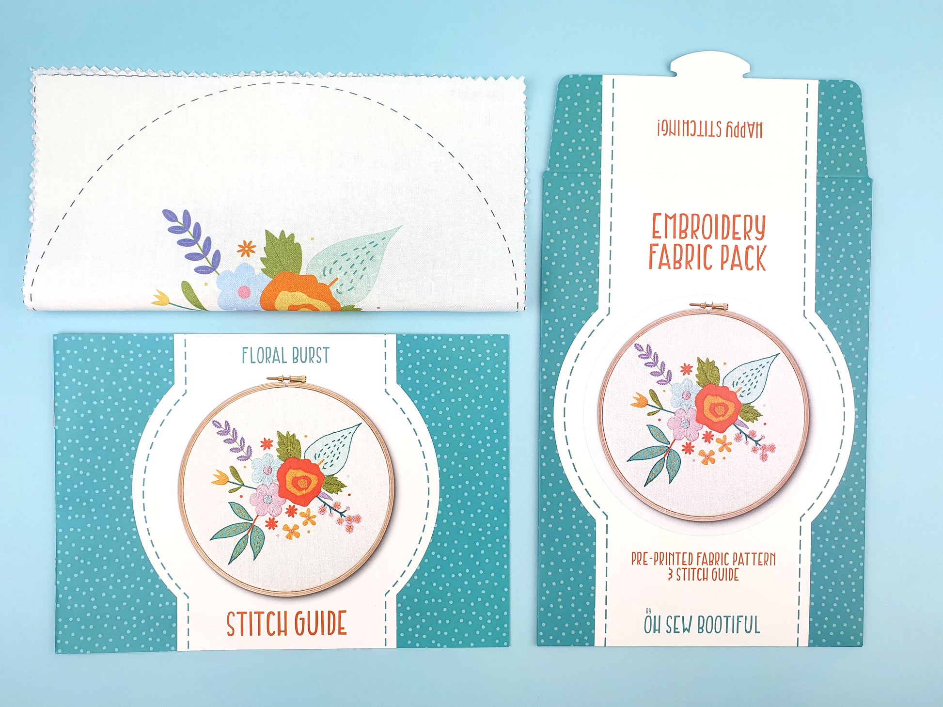 Spring Floral Embroidery Fabric Pattern Pack - Fabric Packs - ohsewbootiful