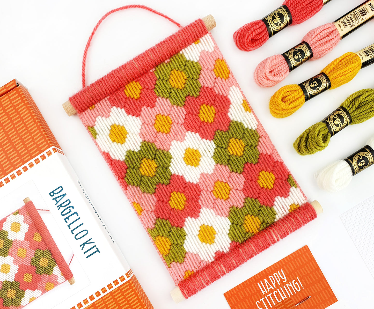 Bargello Tapestry Kit - Flower Power Wall Hanging Kit - Bargello Kit - ohsewbootiful