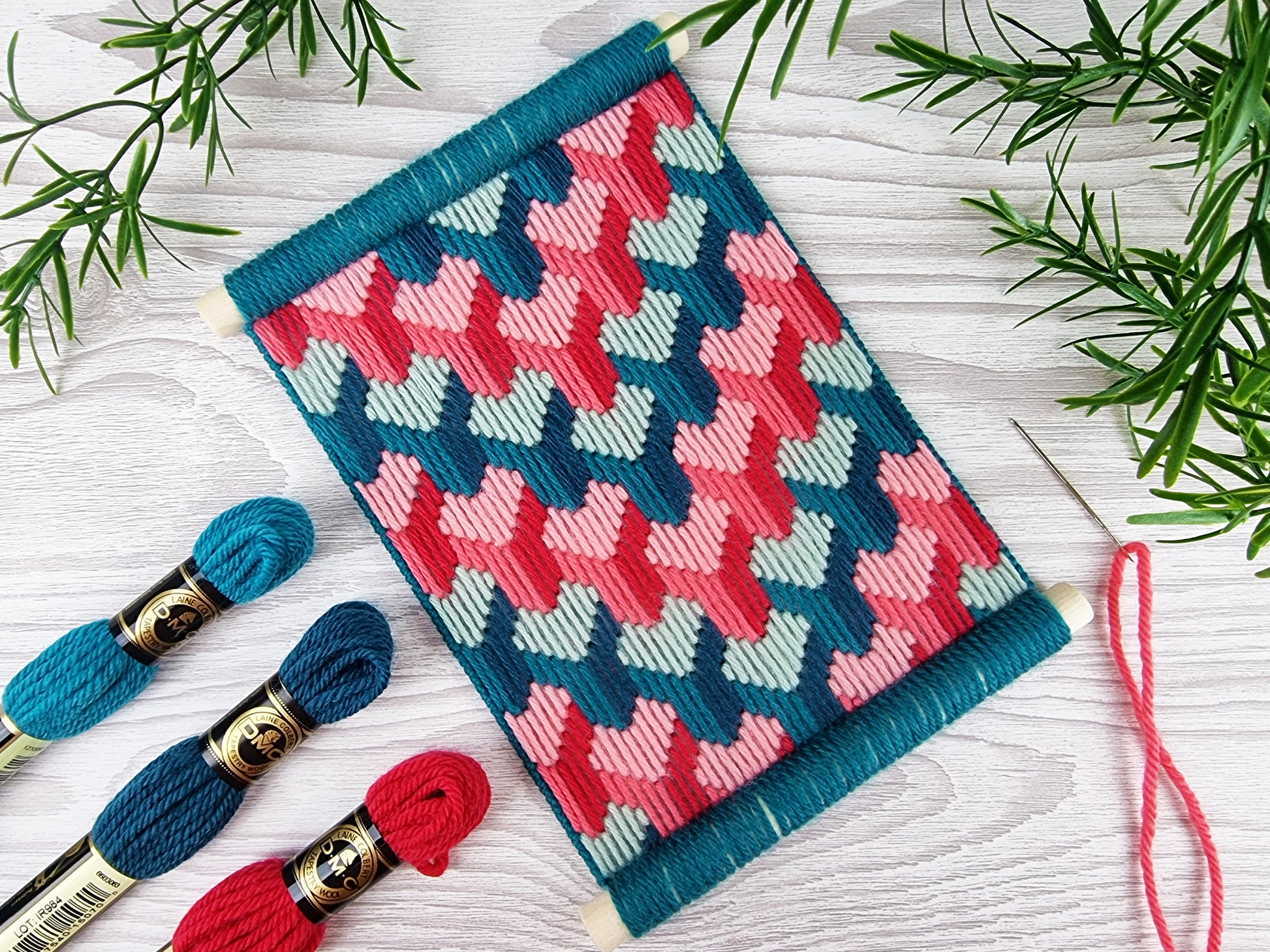 Bargello Tapestry Kit - Geometric Illusion Wall Hanging Kit - Bargello Kit - ohsewbootiful