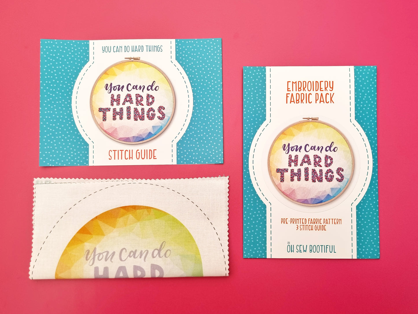 You Can Do Hard Things Embroidery Fabric Pack - Fabric Packs - ohsewbootiful