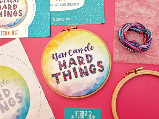 Craft as therapy, Motivational Quote Embroidery Kit, Quote Embroidery Kit