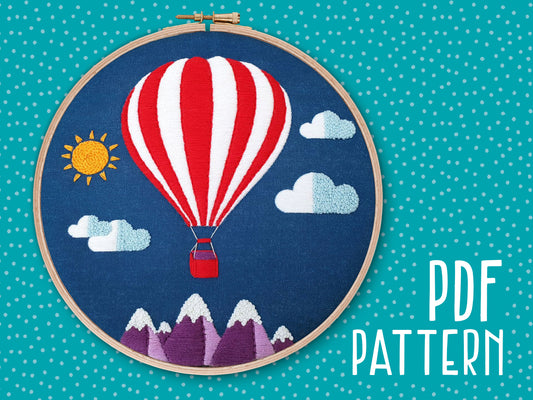 Hot Air Balloon Embroidery PDF Pattern -  - ohsewbootiful
