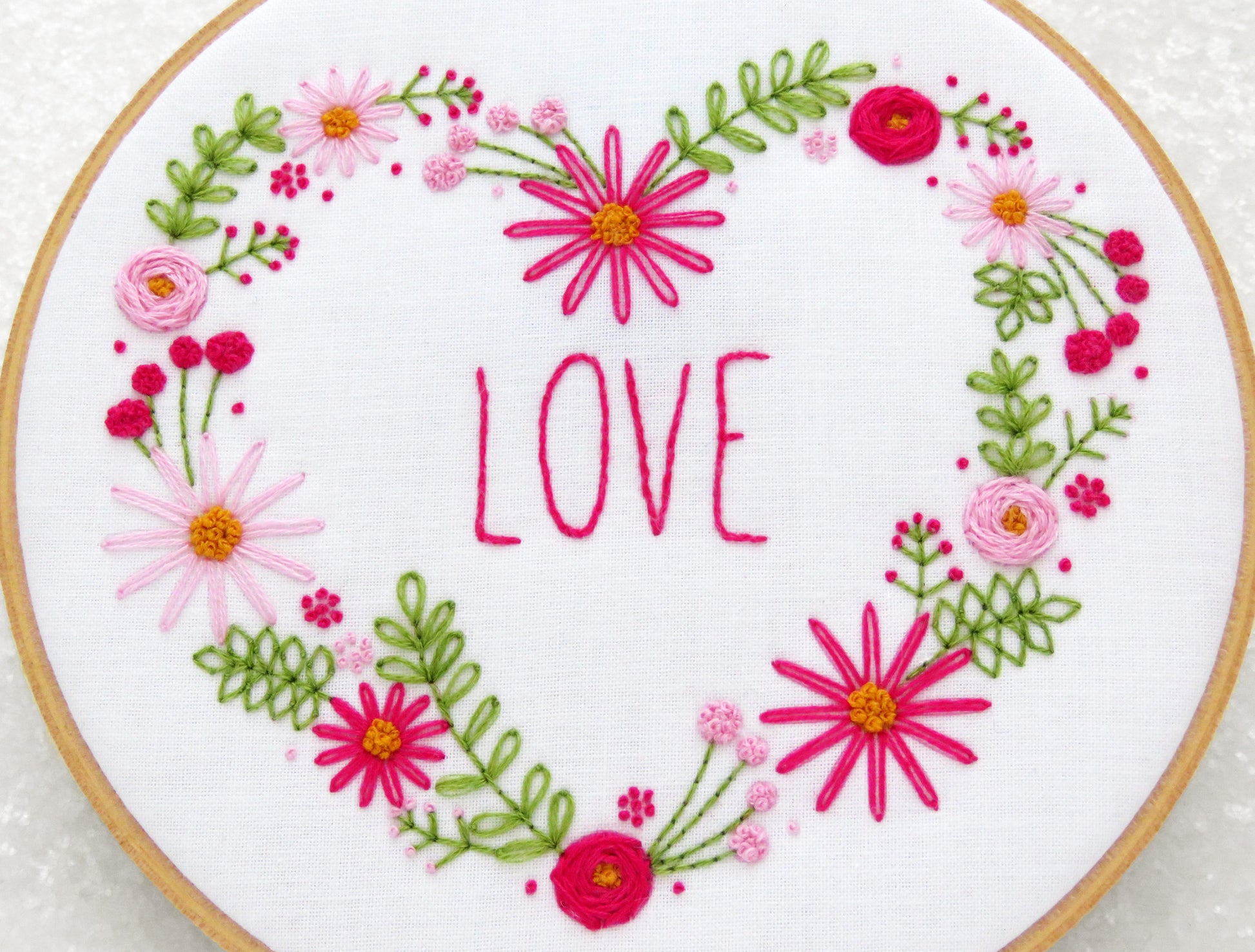 Floral Love Heart Embroidery Kit - Embroidery Kits - ohsewbootiful