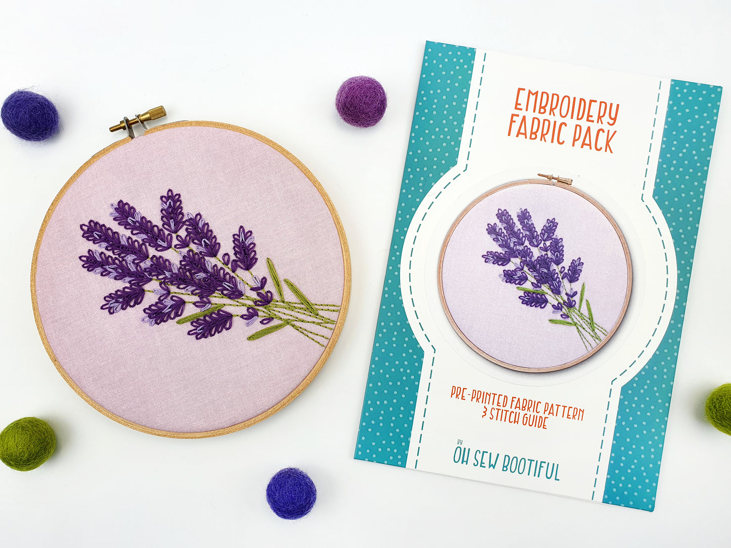 Lavender Embroidery Fabric Pattern Pack - Fabric Packs - ohsewbootiful