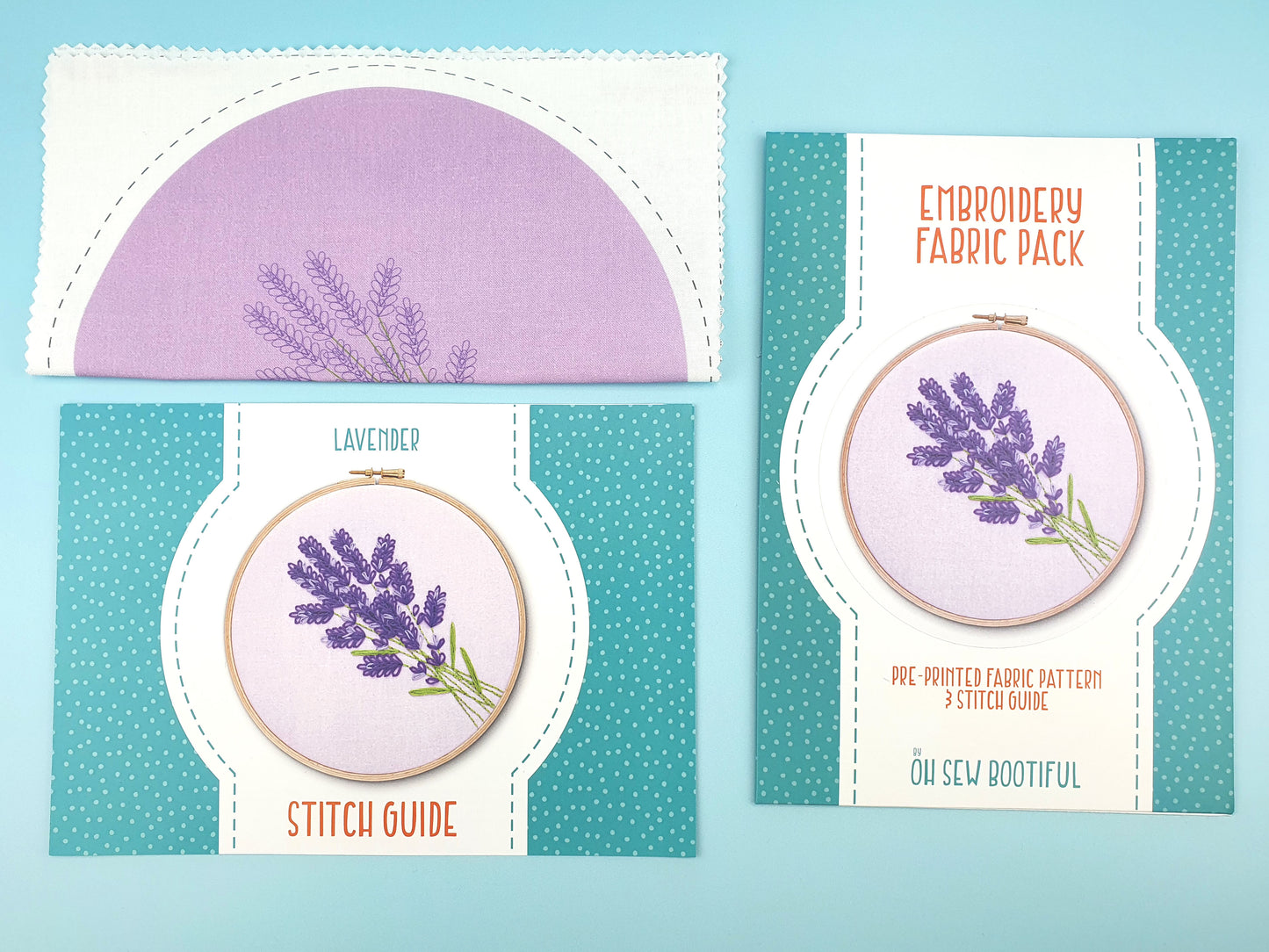 Lavender Embroidery Fabric Pattern Pack - Fabric Packs - ohsewbootiful
