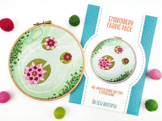 Lily Pad Embroidery Fabric Pattern Pack - Fabric Packs - ohsewbootiful