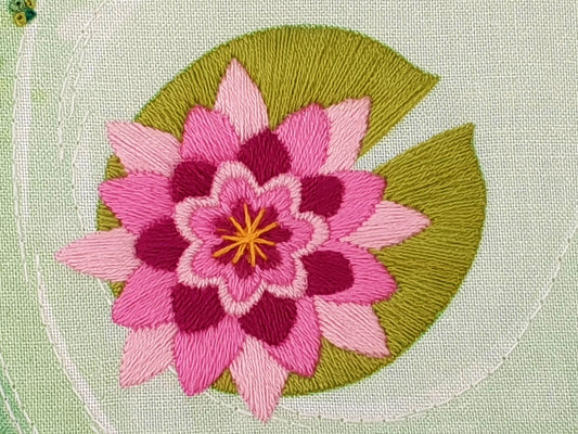 Lily Pad Embroidery Kit, Pond Needlecraft Kit - Embroidery Kits - ohsewbootiful