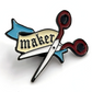 Maker Scissors Enamel Pin Badge Brooch - Embroidery Supplies - ohsewbootiful