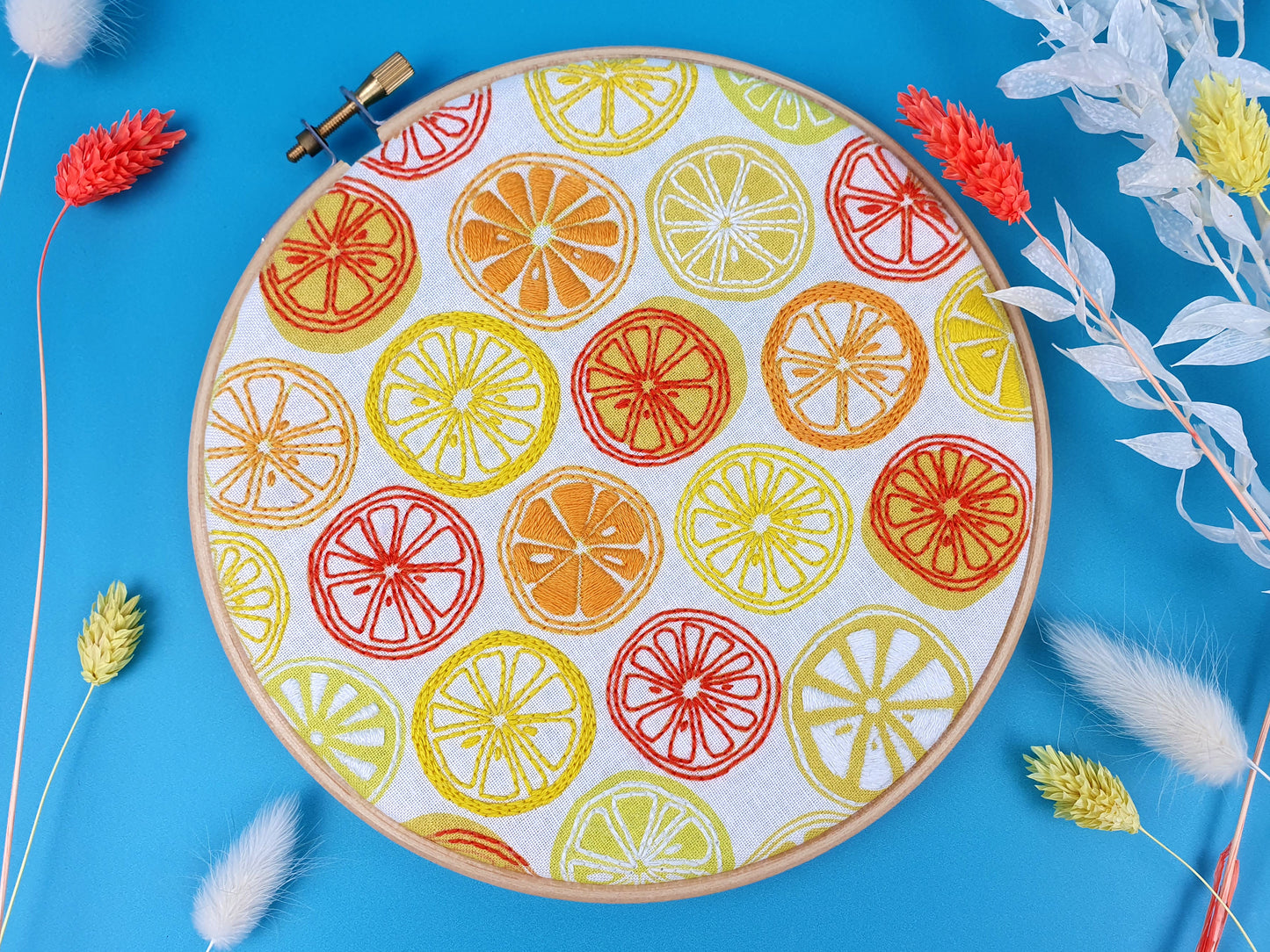 Oranges and Lemons Embroidery PDF Pattern -  - ohsewbootiful