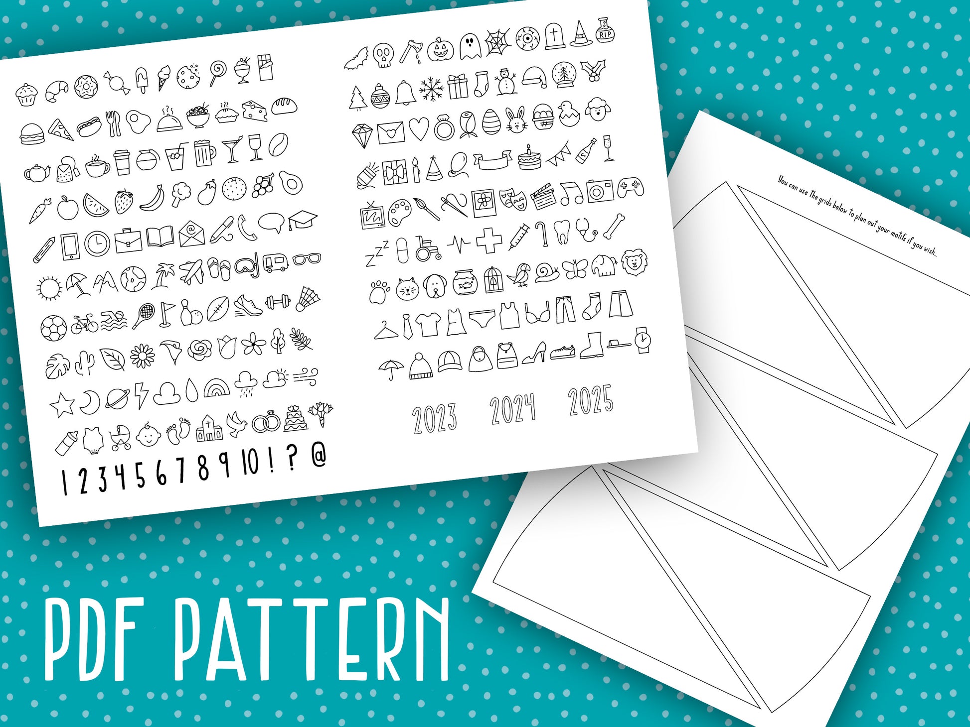 Phenology Wheel Motifs and Grid Template PDF Pattern -  - ohsewbootiful