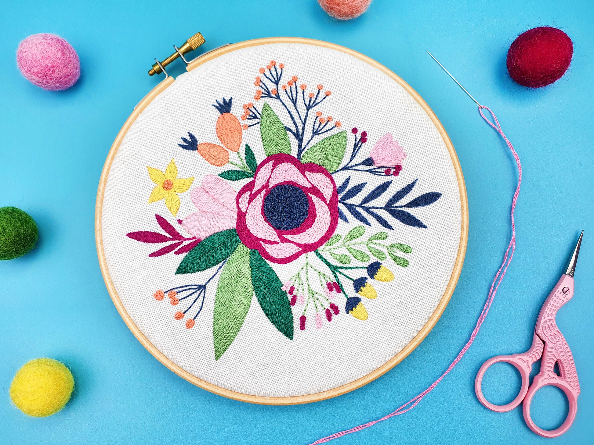 Poppy Bouquet Embroidery PDF Pattern -  - ohsewbootiful