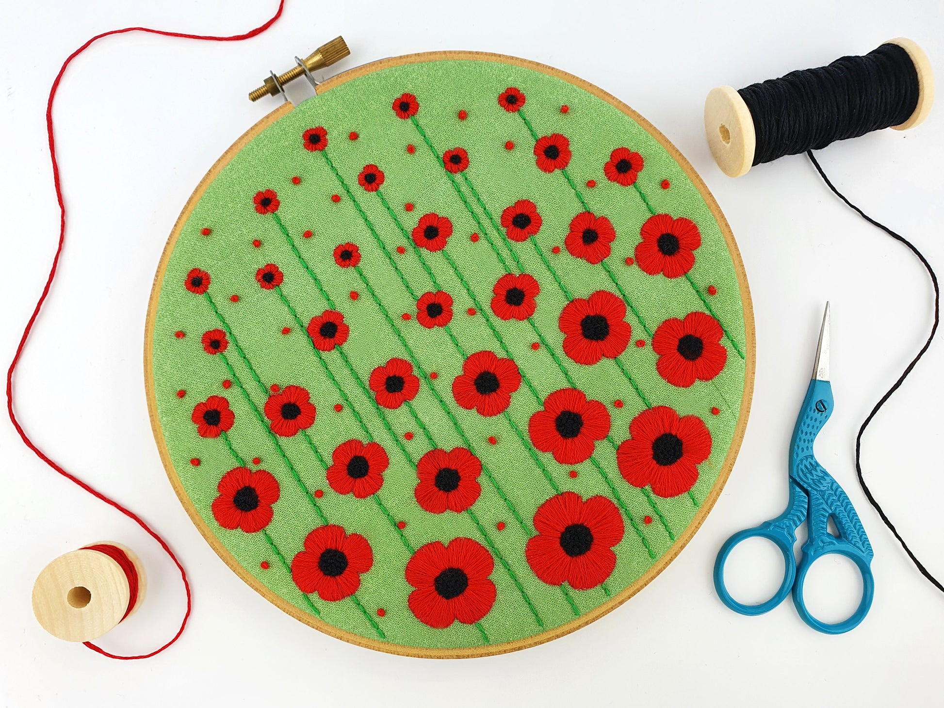 Poppy Field Embroidery Kit - Embroidery Kits - ohsewbootiful