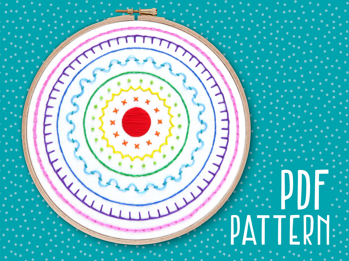 Rainbow Sampler Embroidery PDF Pattern -  - ohsewbootiful