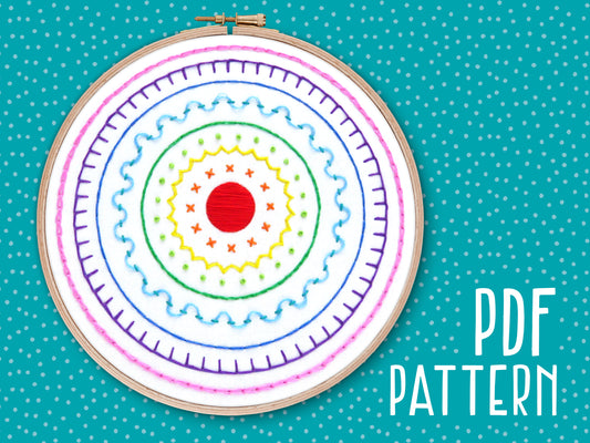 Rainbow Sampler Embroidery PDF Pattern -  - ohsewbootiful