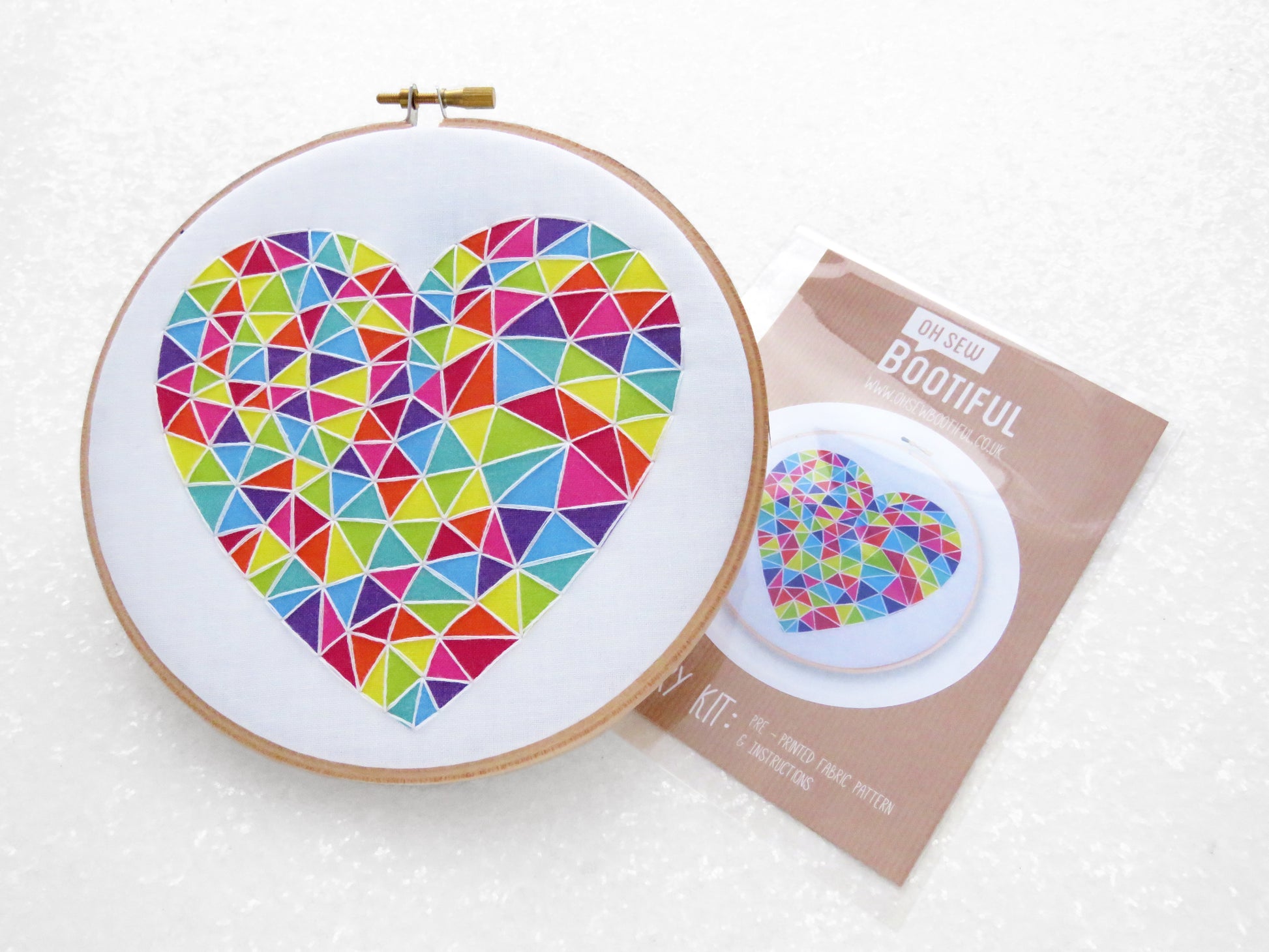 Geometric Rainbow Heart Fabric Pattern Pack - Fabric Packs - ohsewbootiful