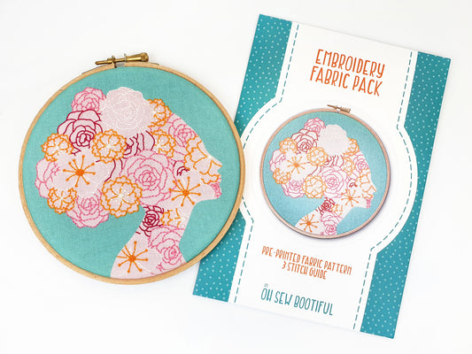 She Blooms Feminist Embroidery Fabric Pattern Pack - Fabric Packs - ohsewbootiful