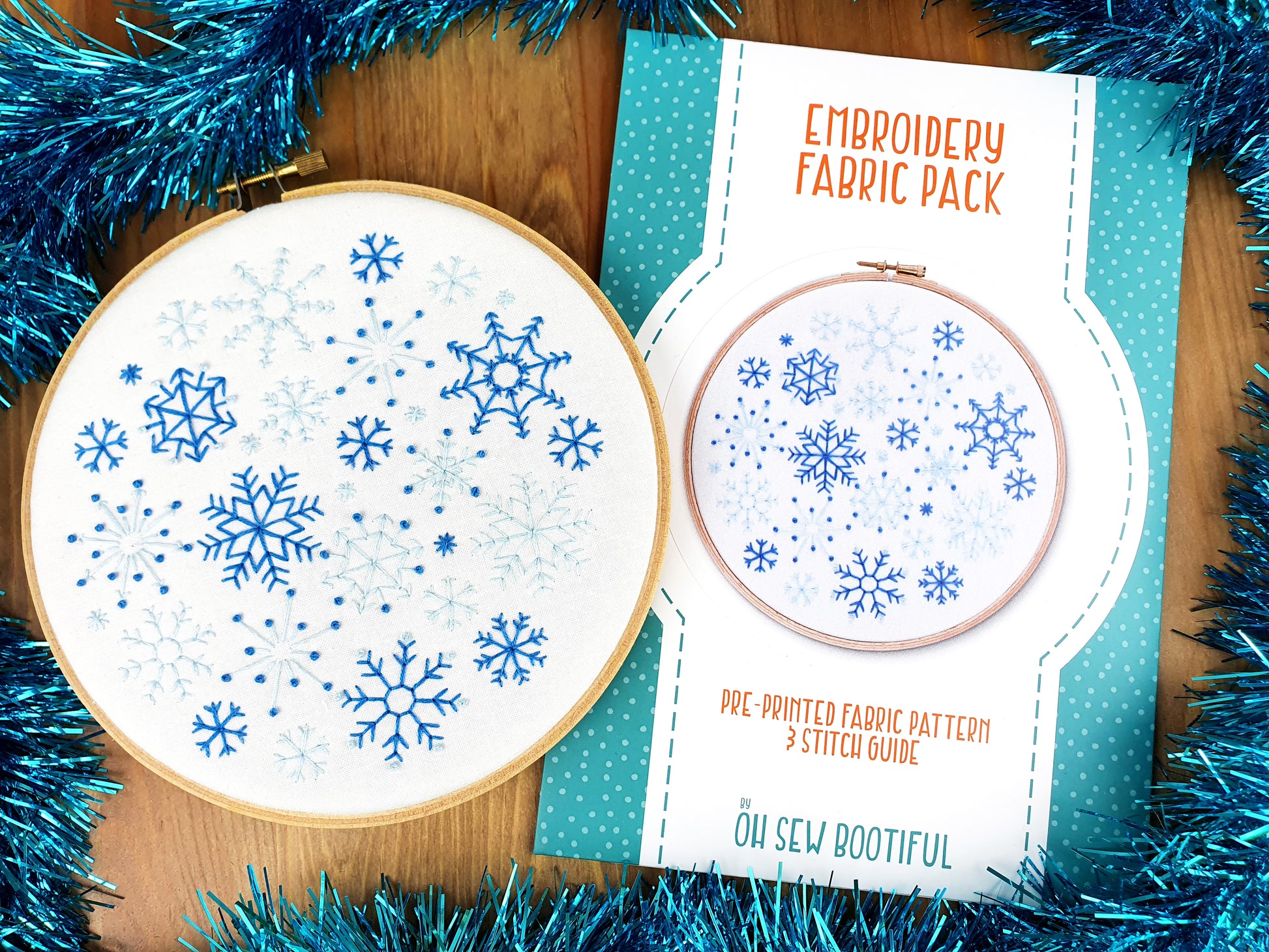 Snowflakes Fabric Pattern Pack - Fabric Packs - ohsewbootiful