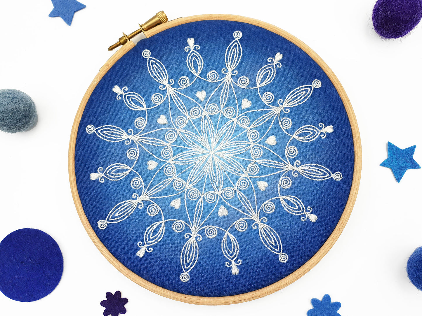 Snowflake Mandala Embroidery Kit, Christmas Craft Kit - Embroidery Kits - ohsewbootiful