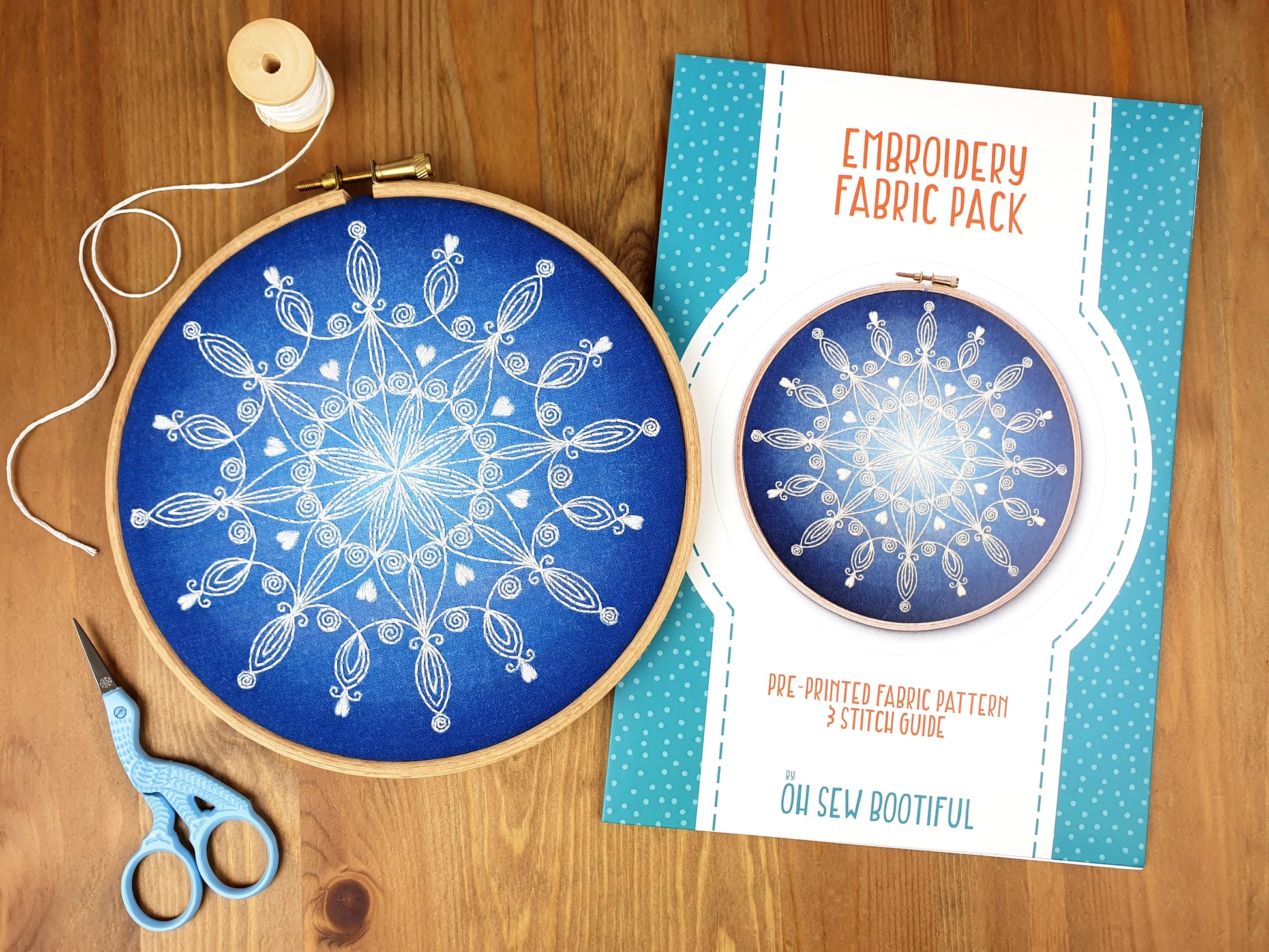 Snowflake Mandala Fabric Pattern Pack - Fabric Packs - ohsewbootiful