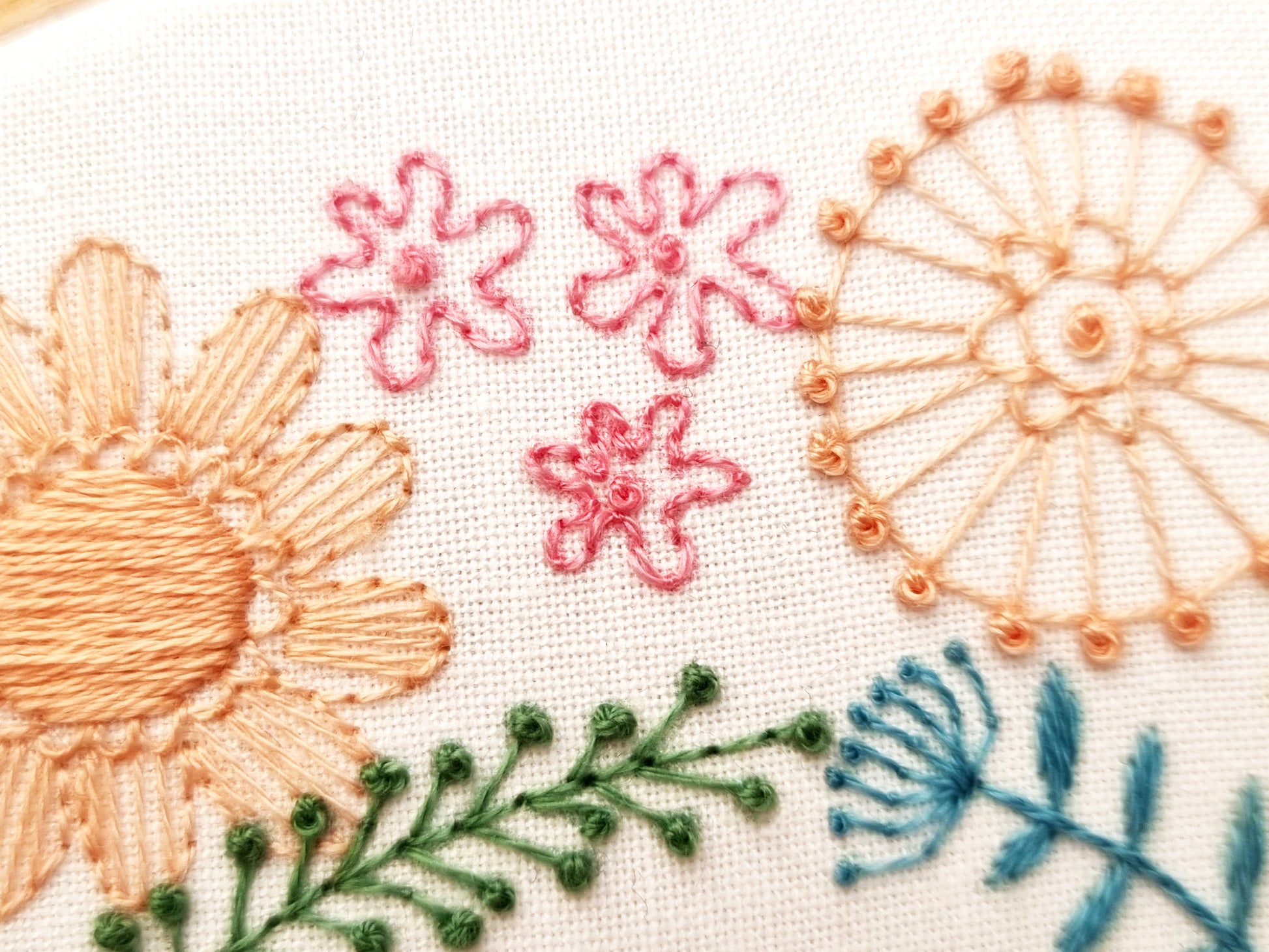 Floral Hand Embroidery, Modern Hand Embroidery, Floral Needle Work Kits UK