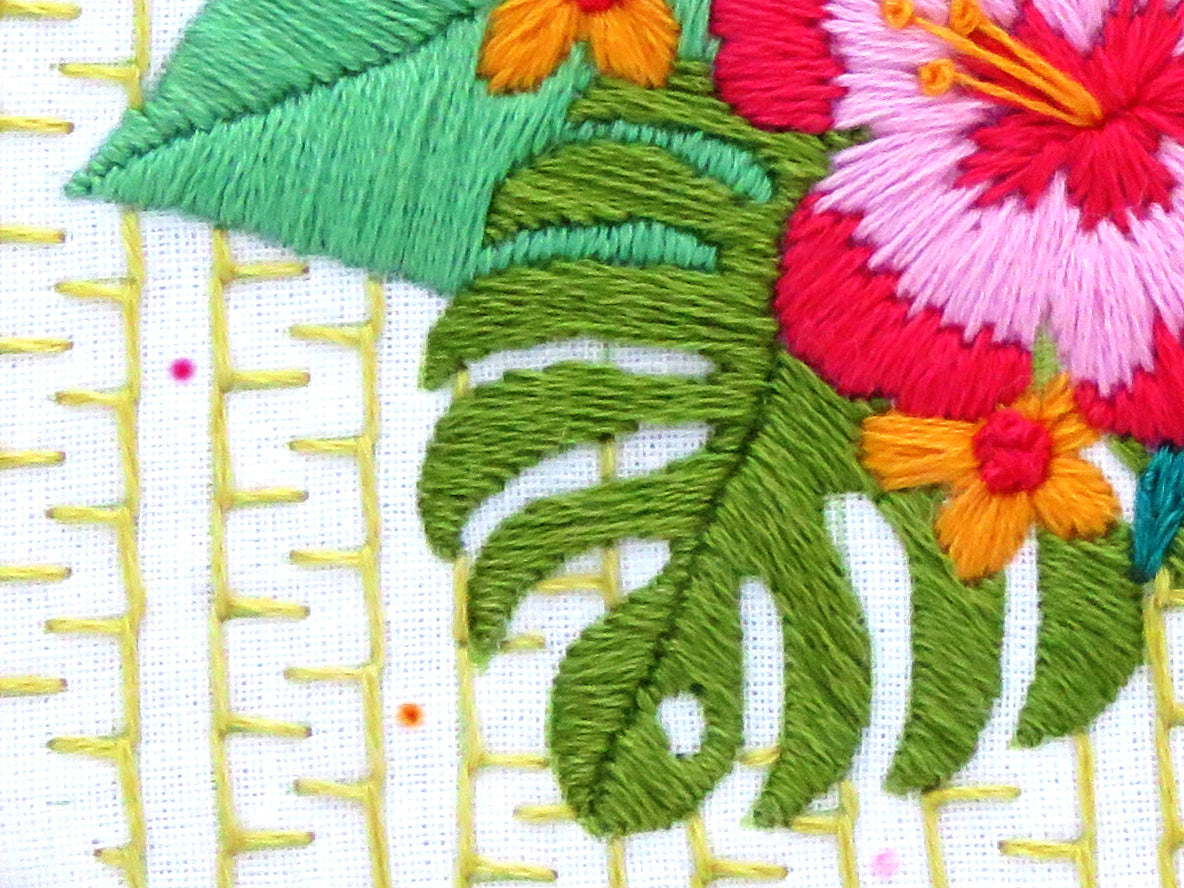 Tropical Flowers Embroidery Kit - Embroidery Kits - ohsewbootiful
